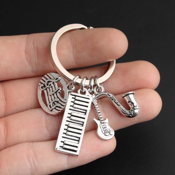 Musical Notes Electronic Organ Guitar Keychain