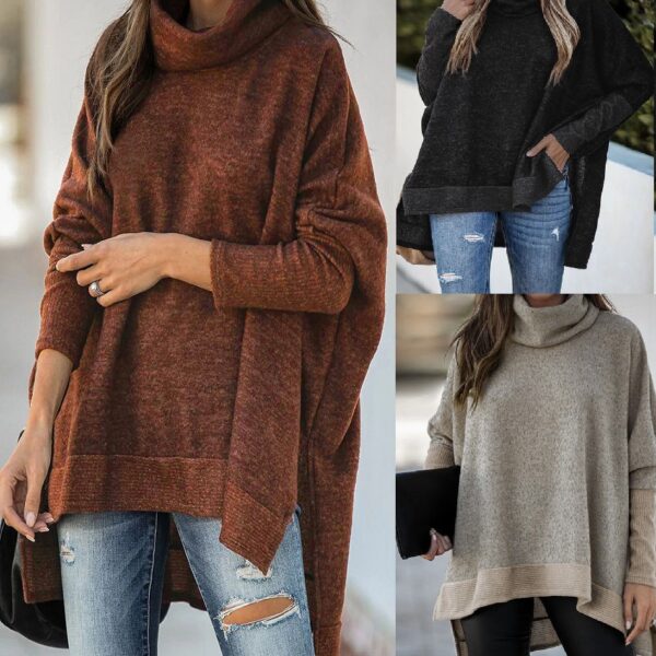 New Bat Sleeve Loose Turtleneck Sweater